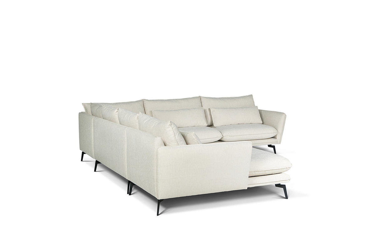 SOFFA i beige  - beige/svart, Klassisk, metall/trä (384/90/324/160cm) - Best Price