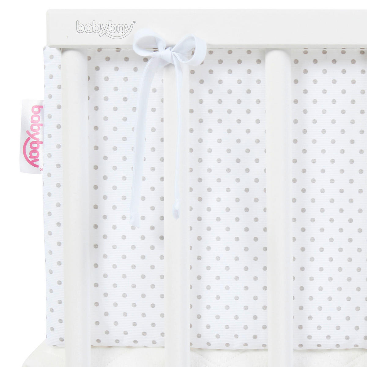 Nestchen Pique Babybay Original   24/149 cm  - Weiß/Grau, Basics, Textil (24/149cm) - Babybay
