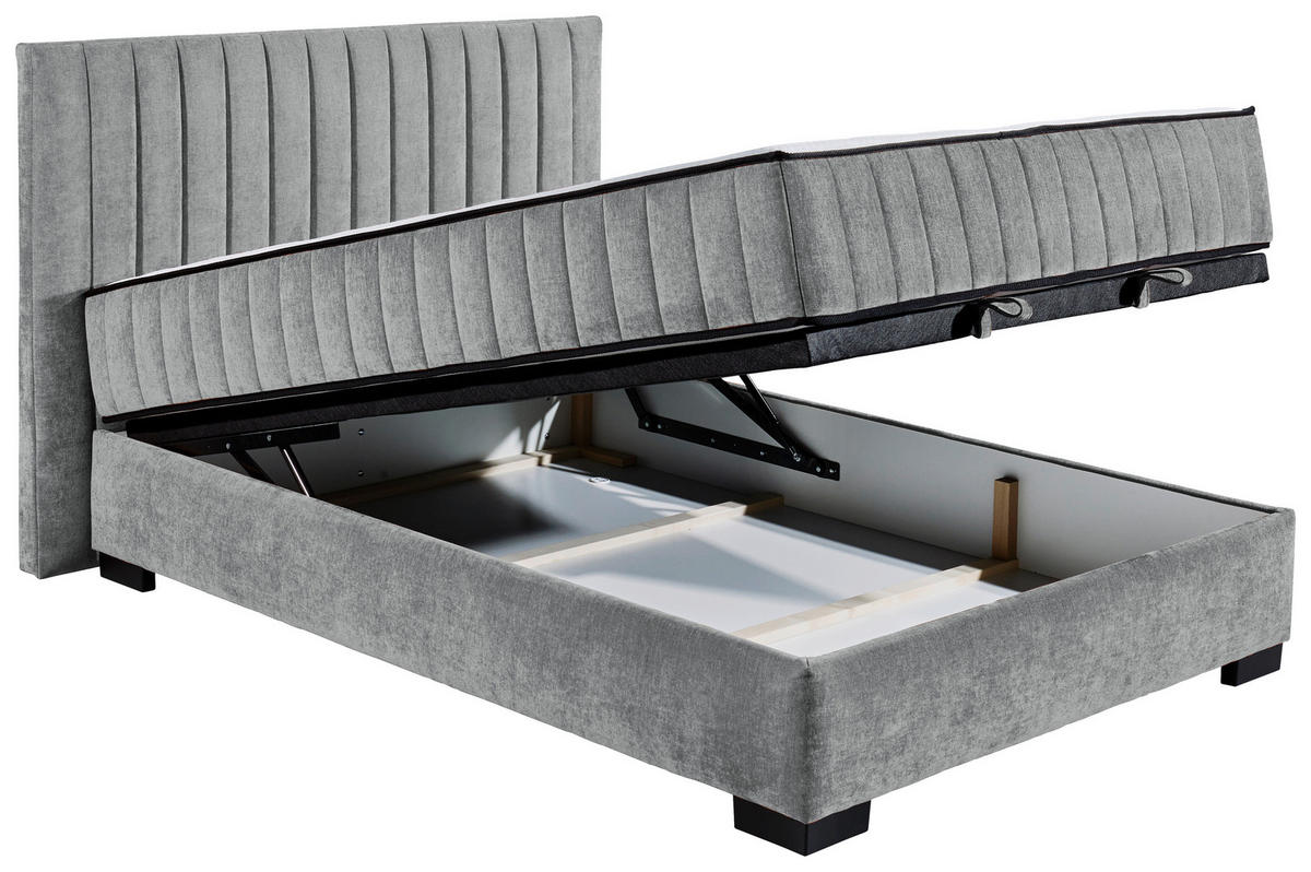 BOXBETT 140/200 cm  in Anthrazit  - Anthrazit/Schwarz, Modern, Holzwerkstoff/Kunststoff (140/200cm) - MID.YOU