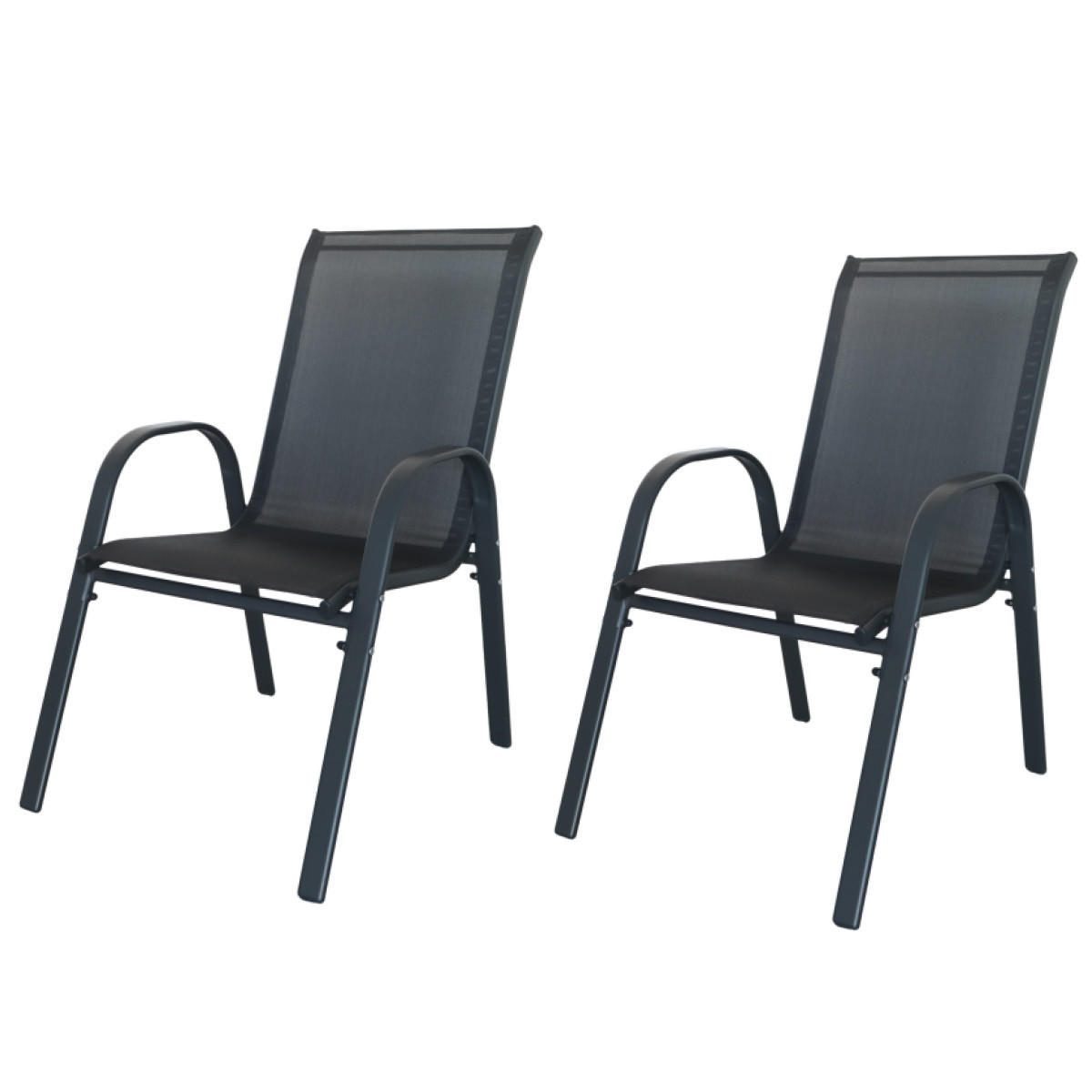 Gartensessel 2er Set Paula Metall/Textil