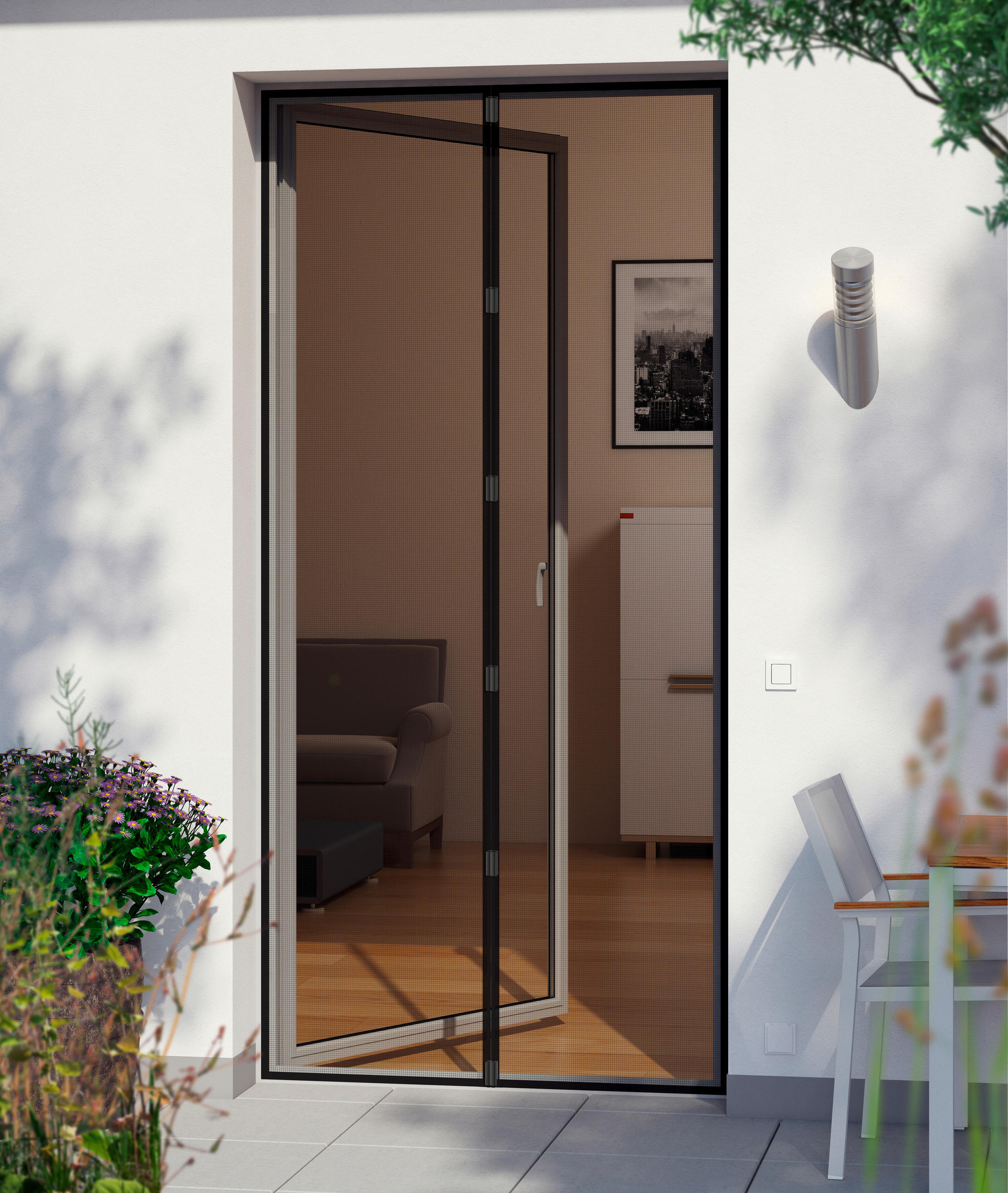 Fliegengitter Türvorhang 95 X215 Cm Schwarz Magnetsystem