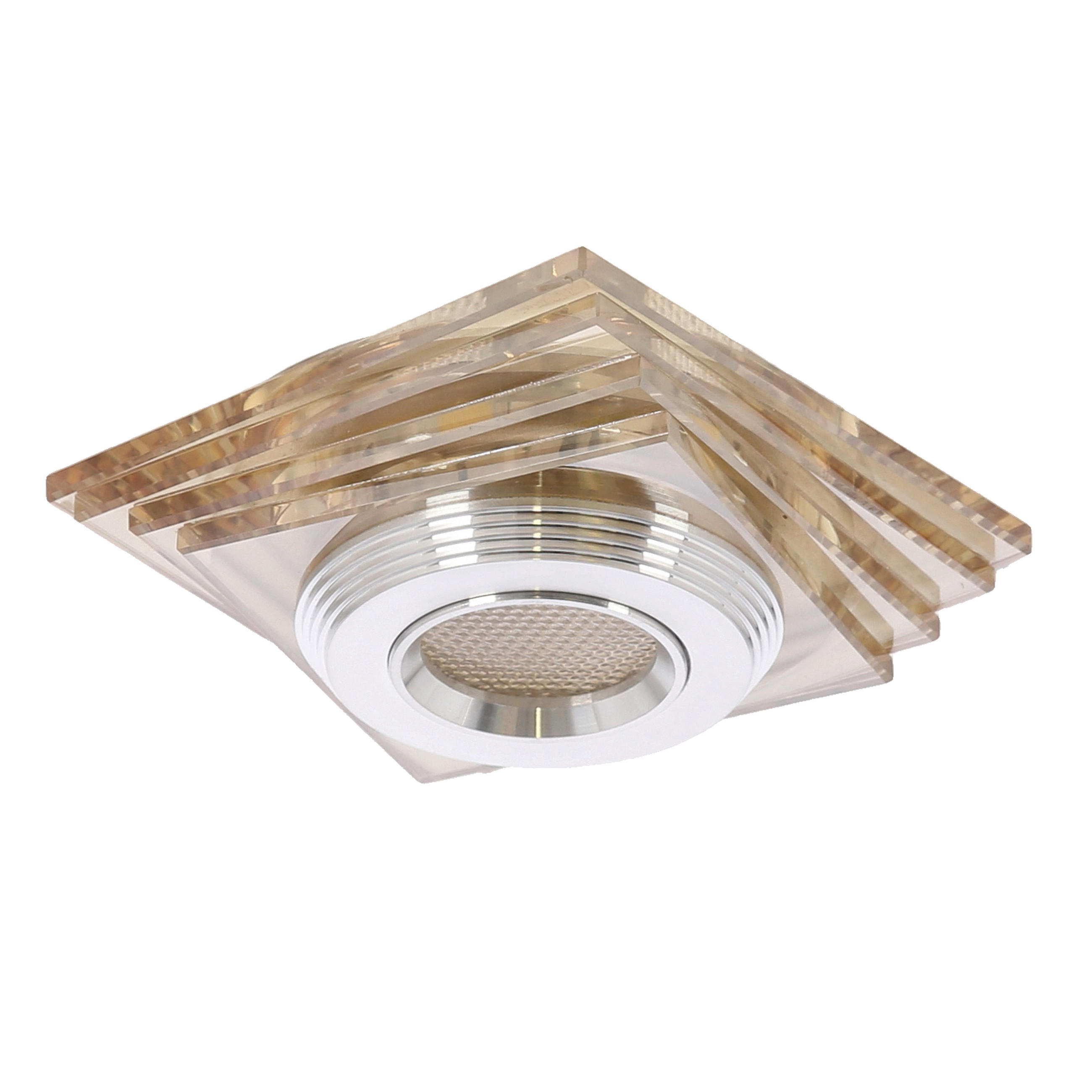 LED-DECKENSTRAHLER ss-32 9,2/9,2/6,7 cm  - Bernsteinfarben, Design, Glas (9,2/9,2/6,7cm)