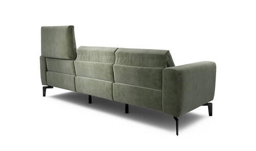 3-SITZER-SOFA Samt Waldgrün  - Waldgrün/Schwarz, Design, Textil/Metall (250/86/86-94cm) - SENSOO