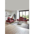 2,5-SITZER in Velours Dunkelrot  - Beige/Schwarz, Design, Textil/Metall (196/89/104cm) - Dieter Knoll