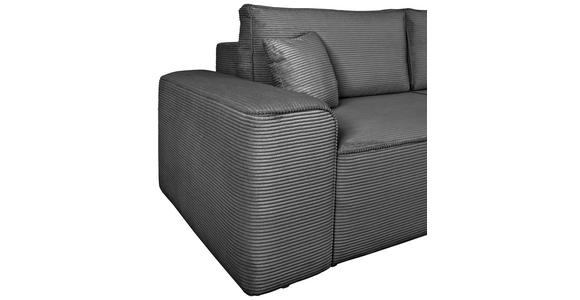 SCHLAFSOFA  mit Rücken echt, Armteil links, Armteil rechts Cord Anthrazit  - Anthrazit/Schwarz, Design, Kunststoff/Textil (261/95/108cm) - Xora