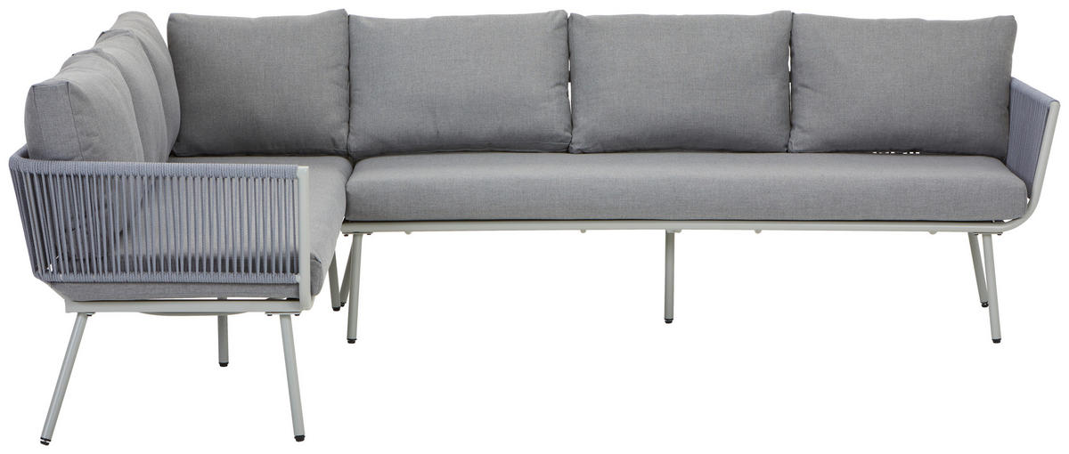 DINING-LOUNGESET 5-teilig  - Schwarz/Grau, MODERN, Glas/Kunststoff (190/65/252cm) - Ambia Garden