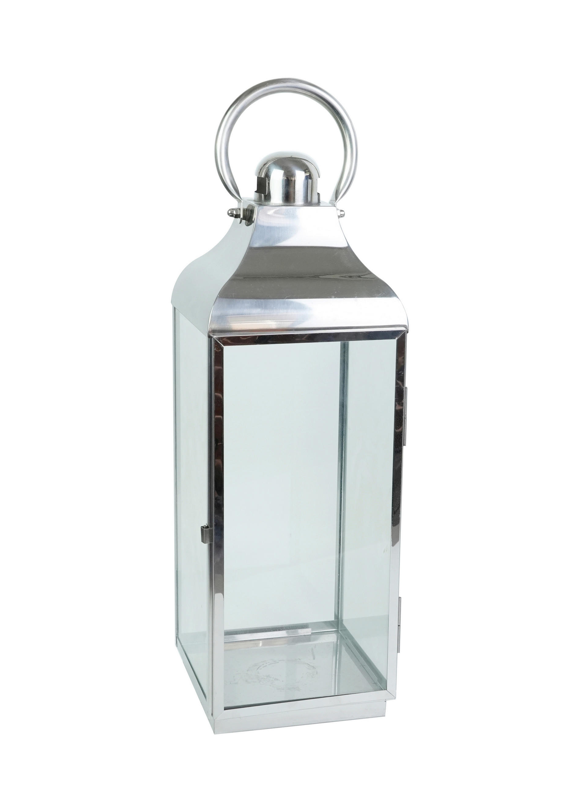 LATERNE - Edelstahlfarben, Basics, Glas/Metall (20/59/20,5cm) - Ambia Home