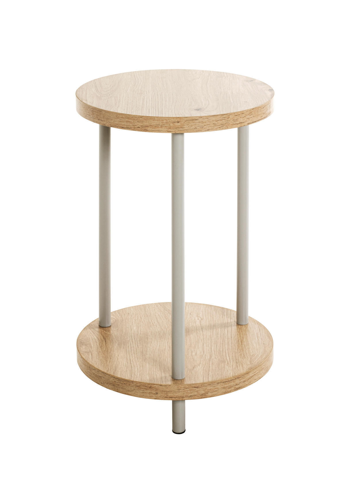 BEISTELLTISCH Grau, Eichefarben, Beige rund  - Eichefarben/Beige, Trend, Holzwerkstoff/Metall (30/50cm)