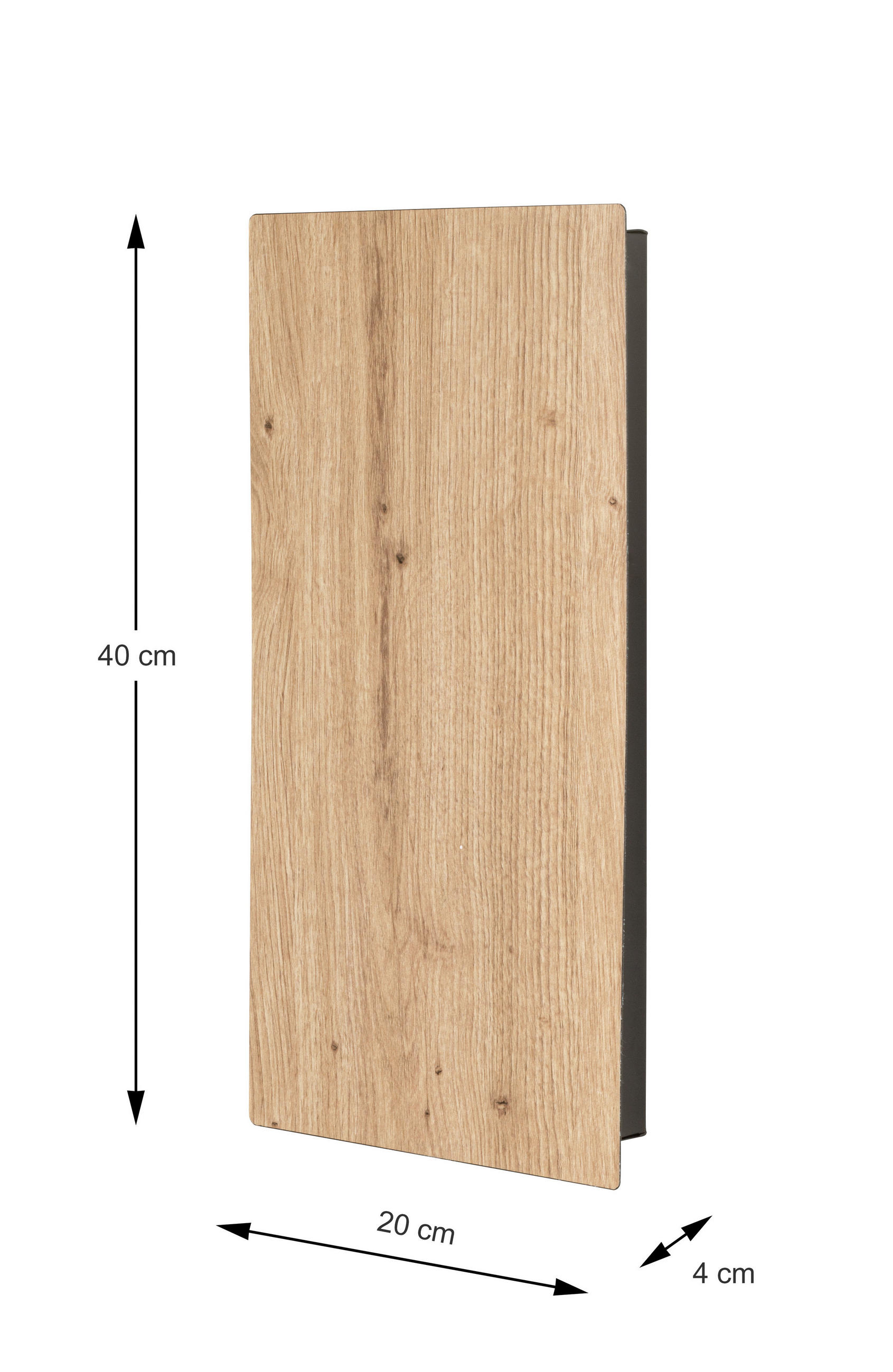 SCHLÜSSELKASTEN Schwarz, Eichefarben  - Eichefarben/Schwarz, Basics, Metall (20/40/4cm)