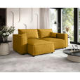 ECKSOFA Senfgelb Webstoff Zierkissen, Rückenkissen, Rücken echt  - Senfgelb/Schwarz, MODERN, Kunststoff/Textil (153/250cm) - Xora