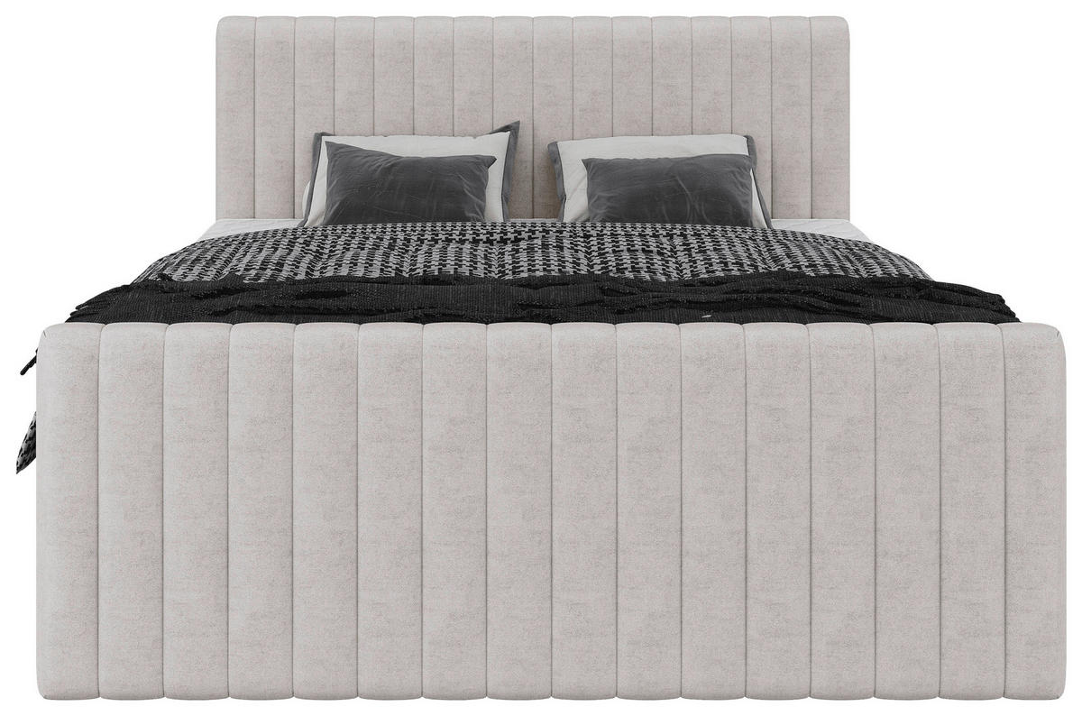 BOXBETT 160/200 cm  in Beige  - Beige/Schwarz, Basics, Kunststoff/Textil (160/200cm) - Carryhome