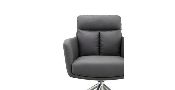 ARMLEHNSTUHL  in Edelstahl Mikrofaser  - Edelstahlfarben/Grau, Design, Textil/Metall (62/89,5/65cm) - Novel