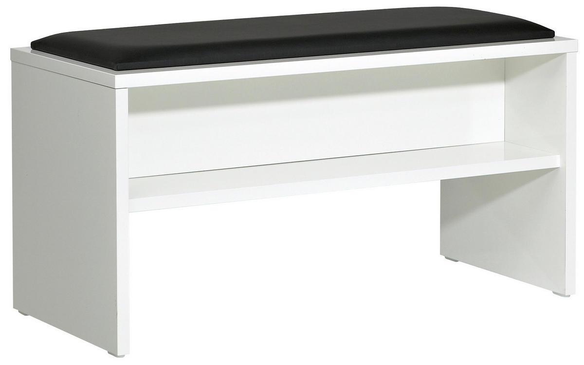 SITZBANK 90/48/40 cm Schwarz, Weiß  - Schwarz/Weiß, Basics, Textil (90/48/40cm) - Sadena