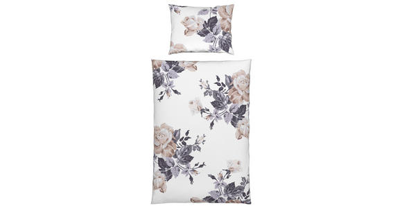 Bettwäsche Valia - Weiß/Grau, ROMANTIK / LANDHAUS, Textil - James Wood