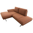 ECKSOFA Braun Flachgewebe  - Schwarz/Braun, Design, Textil/Metall (155/234cm) - Dieter Knoll