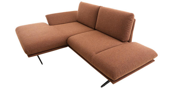 ECKSOFA Braun Flachgewebe  - Schwarz/Braun, Design, Textil/Metall (155/234cm) - Dieter Knoll