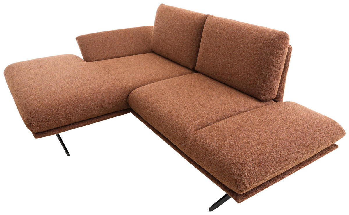 ECKSOFA Braun Flachgewebe  - Schwarz/Braun, Design, Textil/Metall (155/234cm) - Dieter Knoll