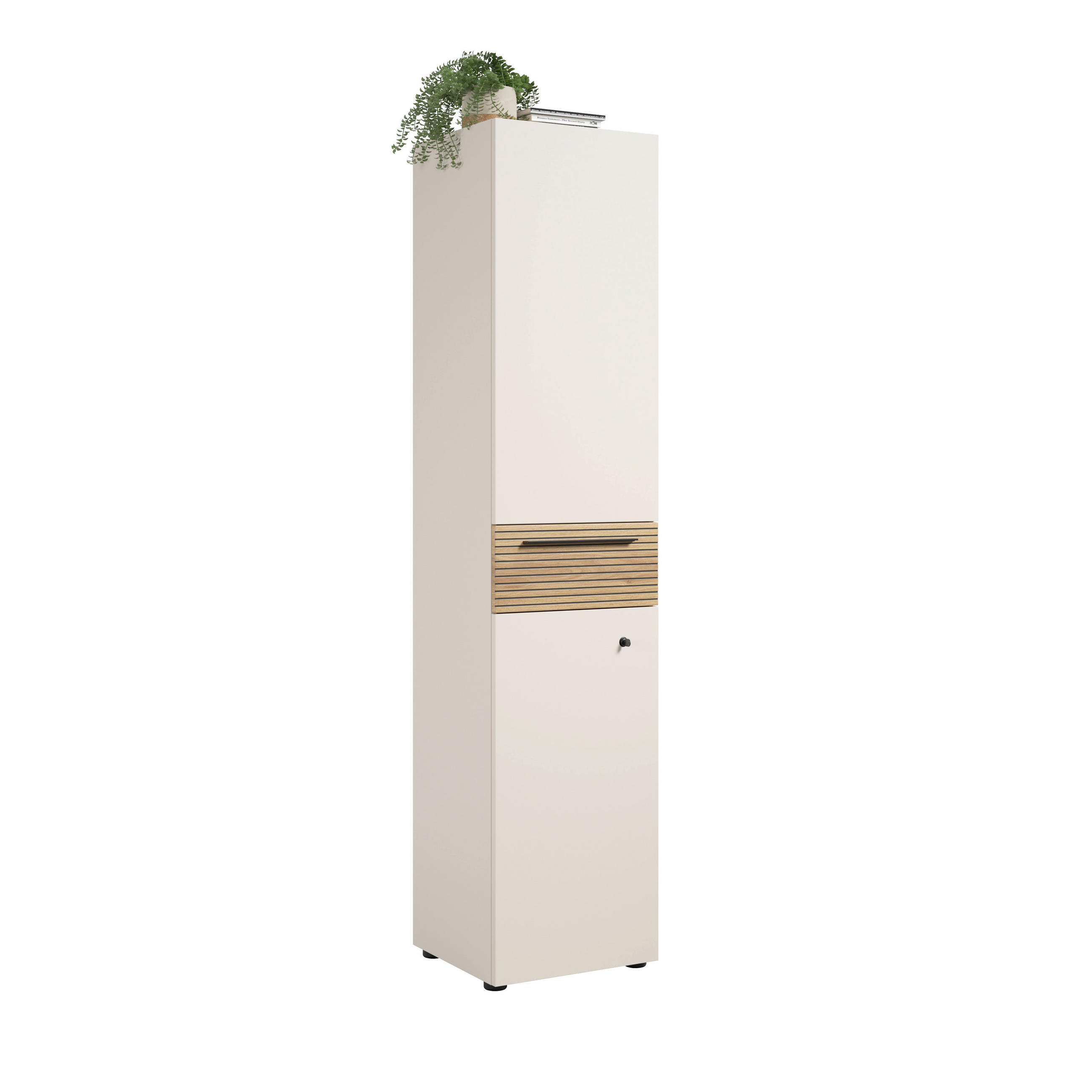 AKTENSCHRANK Schwarz, Eichefarben, Kaschmir  - Kaschmir/Eichefarben, MODERN, Holzwerkstoff (45/201/43cm) - Novel