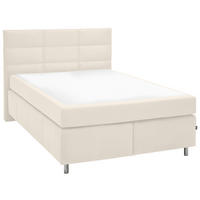 BOXSPRINGBETT 140/200 cm  in Creme  - Creme/Alufarben, KONVENTIONELL, Textil/Metall (140/200cm) - Dieter Knoll
