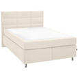 BOXSPRINGBETT 140/200 cm  in Creme  - Creme/Alufarben, KONVENTIONELL, Textil/Metall (140/200cm) - Dieter Knoll