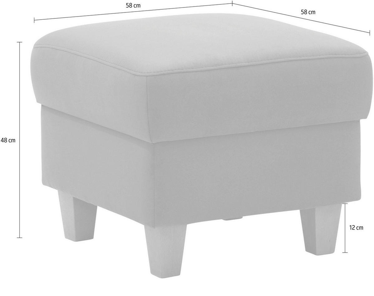 HOCKER Flachgewebe Terracotta  - Eichefarben/Terracotta, KONVENTIONELL, Holz/Textil (58/48/58cm) - Sit & More