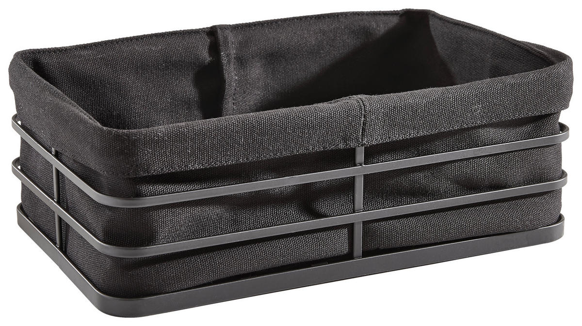 BROTKORB - Schwarz, Basics, Textil/Metall (27/17,5/9cm) - Homeware Profession.
