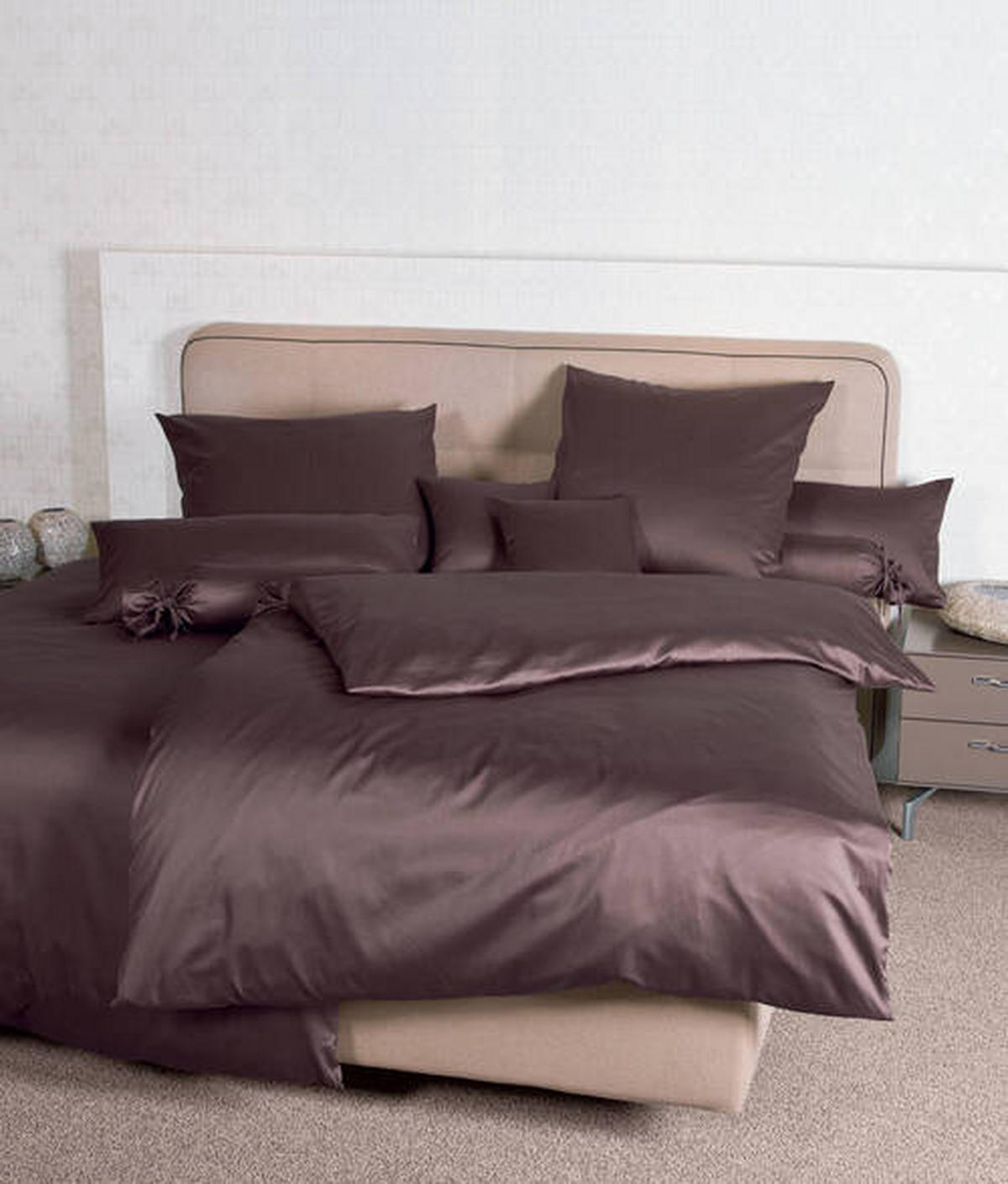 NACKENROLLENBEZUG Giacomo 15/40 cm  - Dunkelbraun, Basics, Textil (15/40cm) - Janine