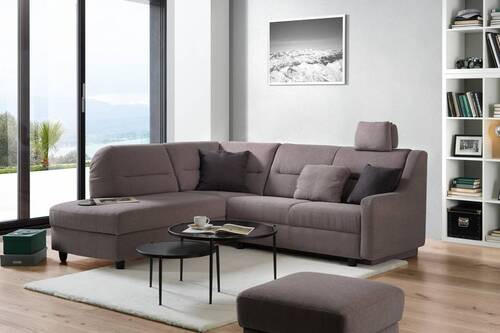 ECKSOFA in Chenille Grau  208/226 cm  - Schwarz/Grau, KONVENTIONELL, Textil (208/226cm) - Sedda