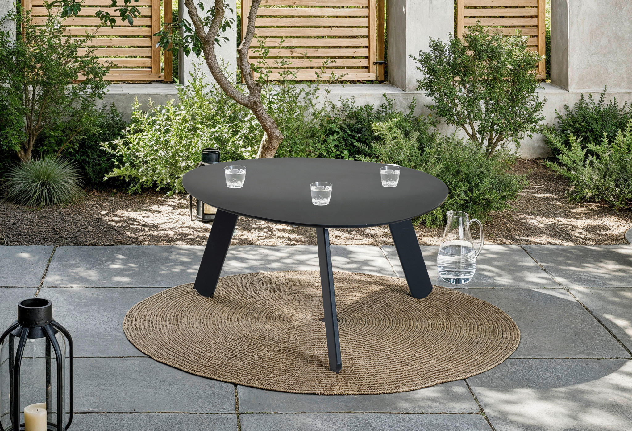 LOUNGETISCH Metall  - Schwarz, MODERN, Metall (55/46/28cm) - Ambia Garden