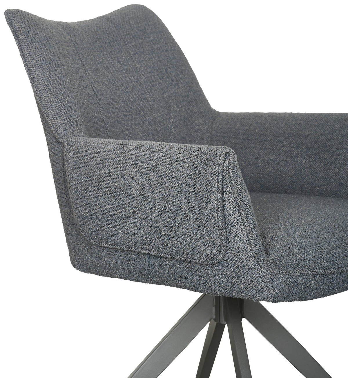 ARMLEHNSTUHL  Sitzfläche 360° drehbar, inklusive Armlehnen Webstoff  Anthrazit  - Anthrazit, MODERN, Textil/Metall (64/86/65,5cm) - Livetastic