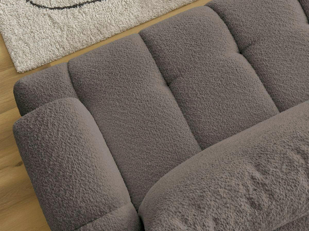 ECKSCHLAFSOFA FUJI Bouclé Taupe  inkl.  - Taupe/Schwarz, MODERN, Kunststoff/Textil (160/292cm)