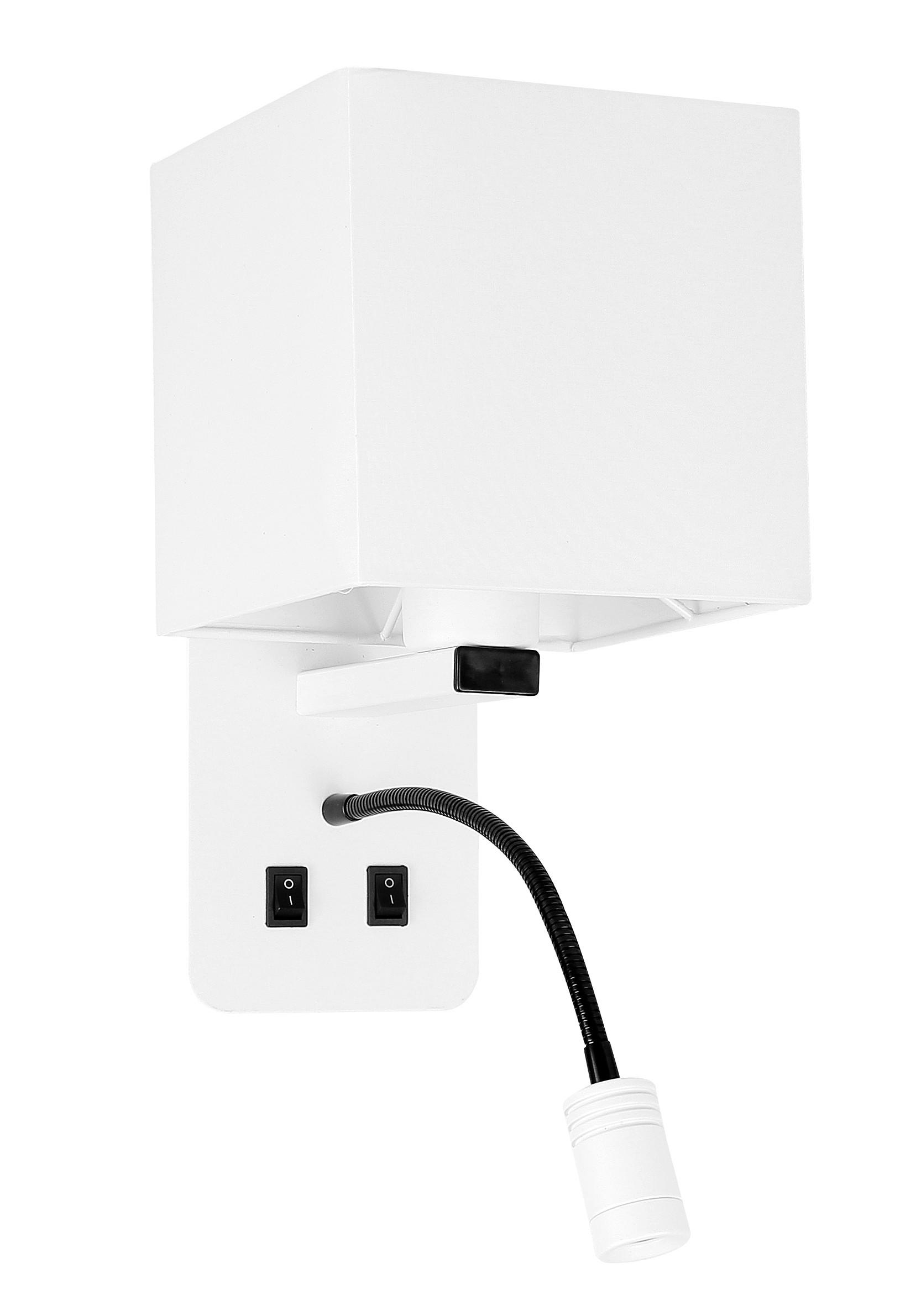 VÄGGLAMPA Magnum 21.5/16/40 cm   - vit, Klassisk, metall (21.5/16/40cm)