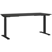 SCHREIBTISCH höhenverstellbar  - Graphitfarben/Schwarz, MODERN, Holzwerkstoff/Metall (160/80/72-120cm) - Germania