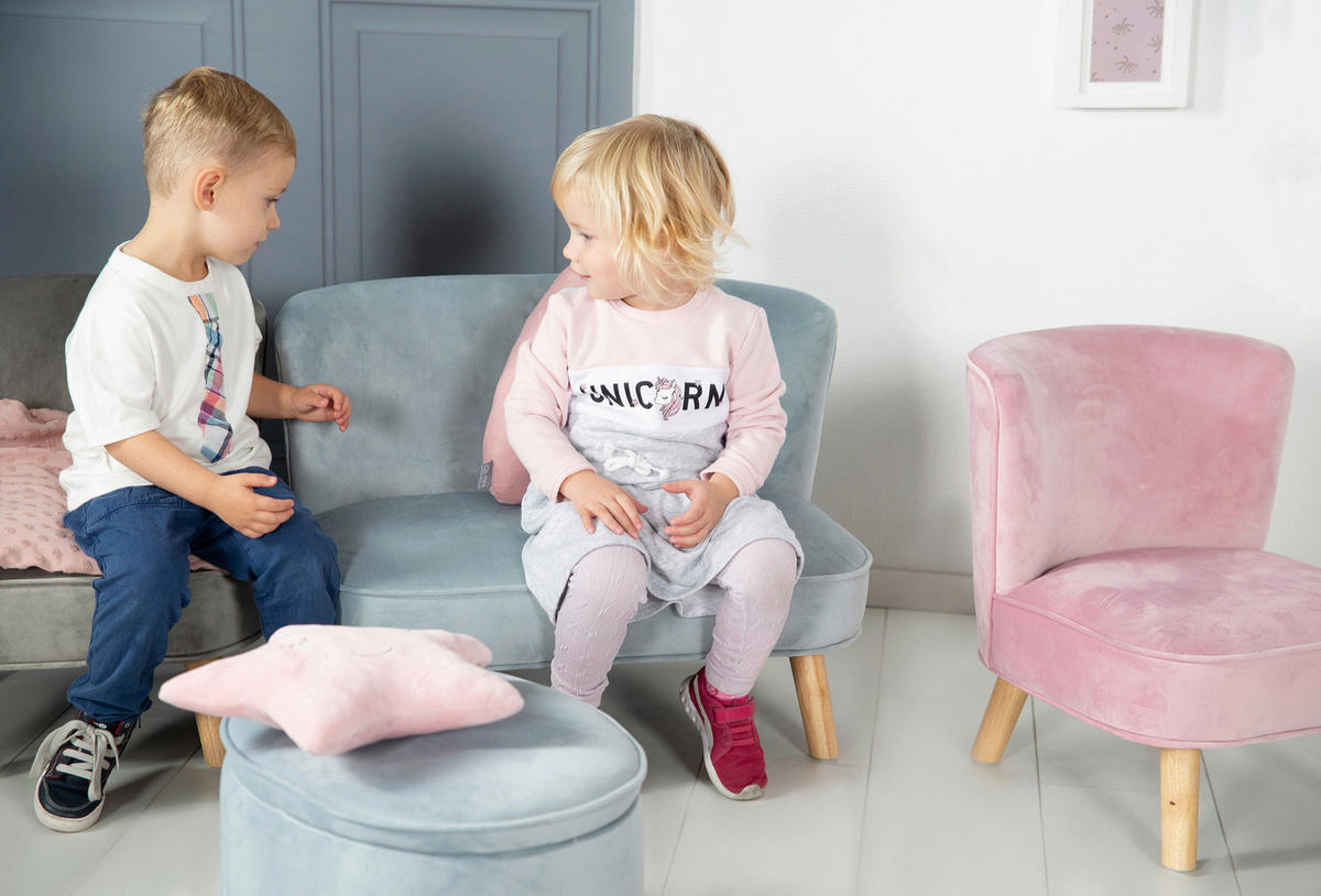 KINDERSOFA - Hellblau, Basics, Textil (70/50/48cm) - Roba