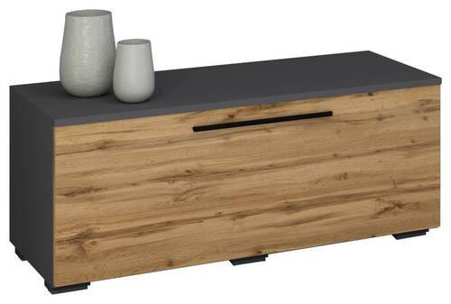 LOWBOARD  in 95/39/40 cm  - Anthrazit/Alufarben, Modern, Holzwerkstoff/Kunststoff (95/39/40cm) - MID.YOU