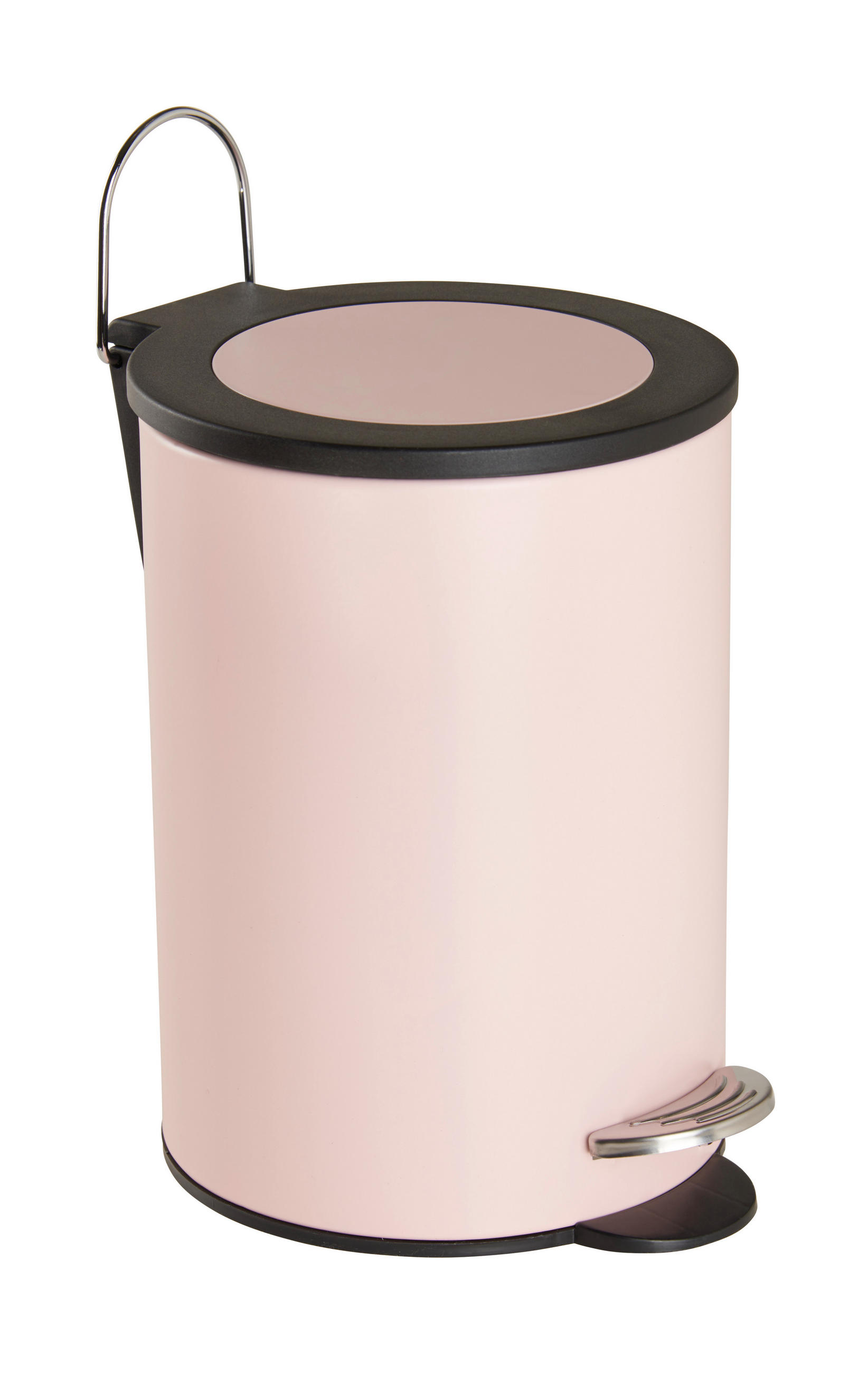 TRETEIMER 3 L  - Schwarz/Rosa, Basics, Kunststoff/Metall (17/24/17cm) - Sadena