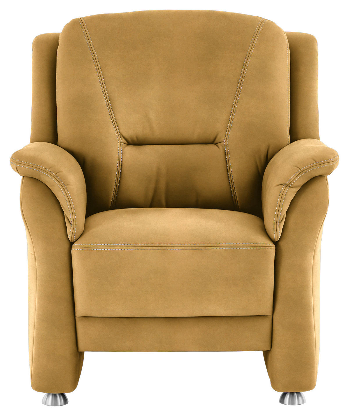SESSEL in Mikrofaser Gelb  - Gelb/Beige, Konventionell, Textil/Metall (90/100/92cm) - Beldomo Comfort