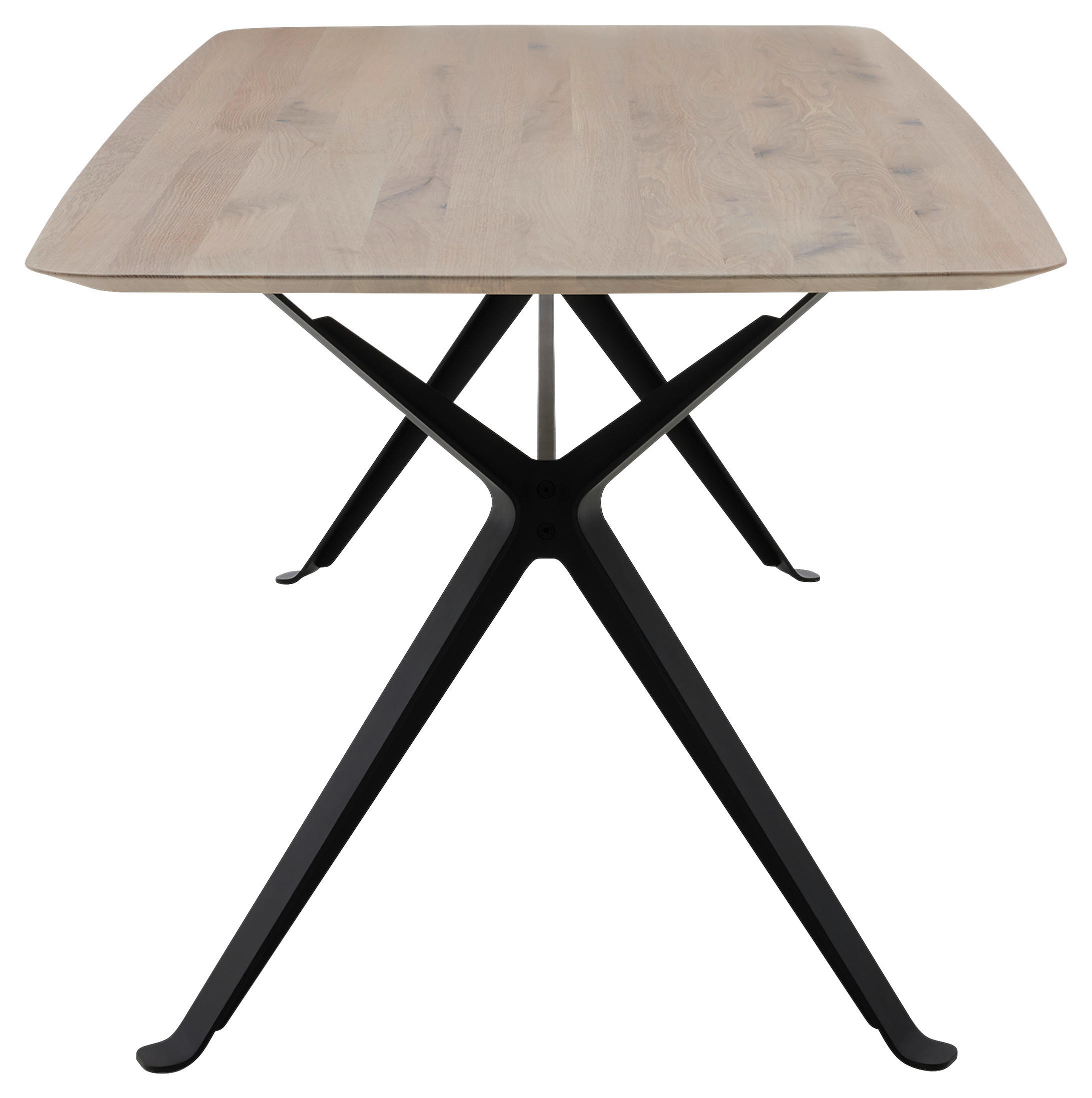 ESSTISCH Asteiche massiv rechteckig Alteiche  - Alteiche/Schwarz, Design, Holz/Metall (220/100/77cm) - Musterring