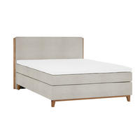 BOXSPRINGBETT 160/200 cm,  in Greige, Matratze, Topper, H5 + H5 = hart  - Greige/Eichefarben, KONVENTIONELL, Holz/Textil (160/200cm) - Welnova