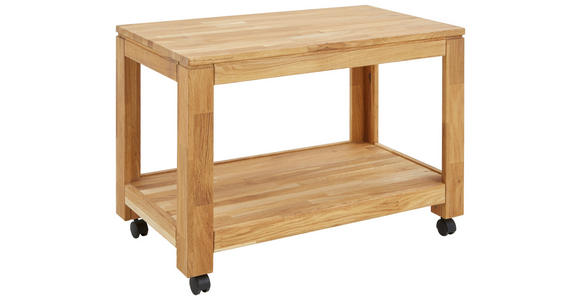 BEISTELLTISCH 45,5/80/55,5 cm Eiche massiv rechteckig  - Natur, Holz/Kunststoff (45,5/80/55,5cm) - Linea Natura