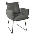 ARMLEHNSTUHL  in Stahl Struktur  - Schwarz/Grau, Design, Textil/Metall (65/90/70cm) - Dieter Knoll