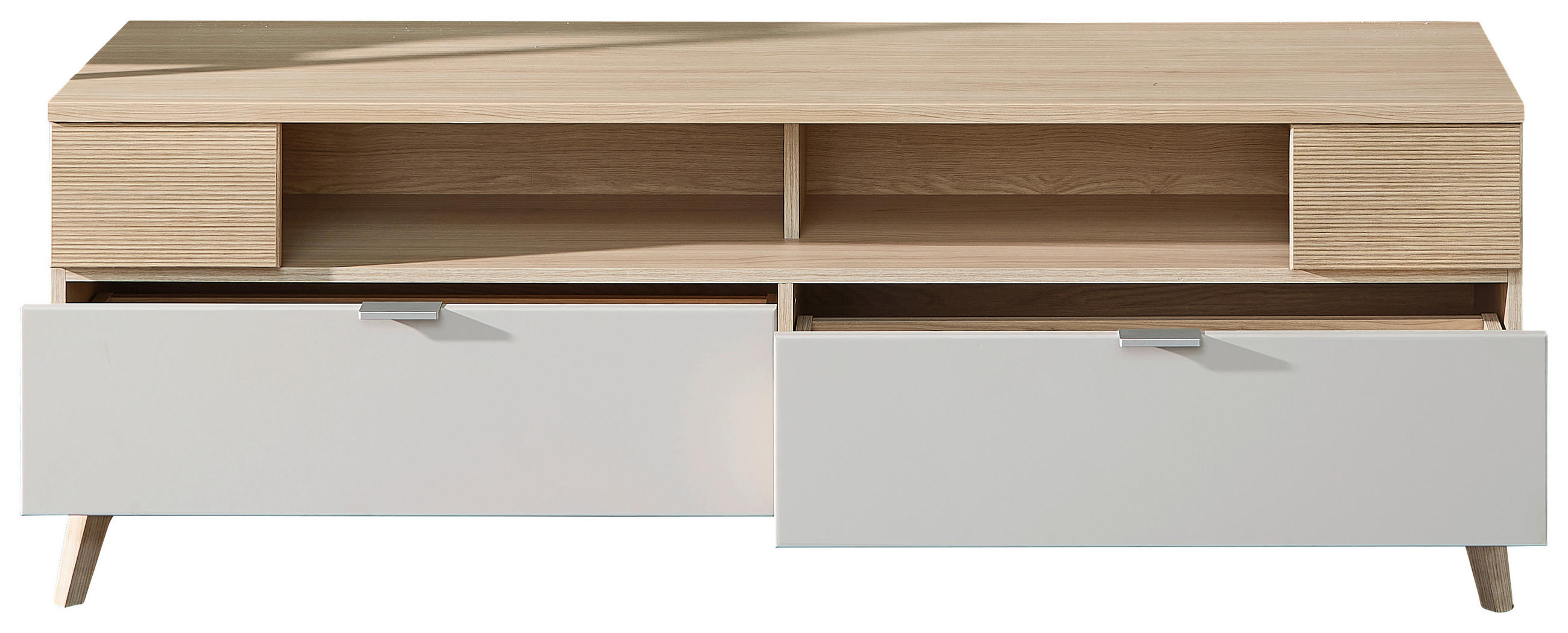 KOMODA POD TELEVIZI, barvy dubu, kašmírová, 160/56/44 cm - barvy dubu/kašmírová, Basics, kov/kompozitní dřevo (160/56/44cm) - Stylife