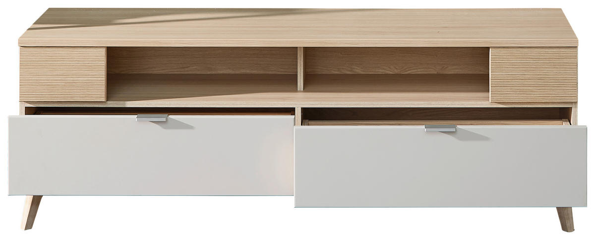 KOMODA POD TELEVIZI, barvy dubu, kašmírová, 160/56/44 cm - barvy dubu/kašmírová, Basics, kov/kompozitní dřevo (160/56/44cm) - Stylife