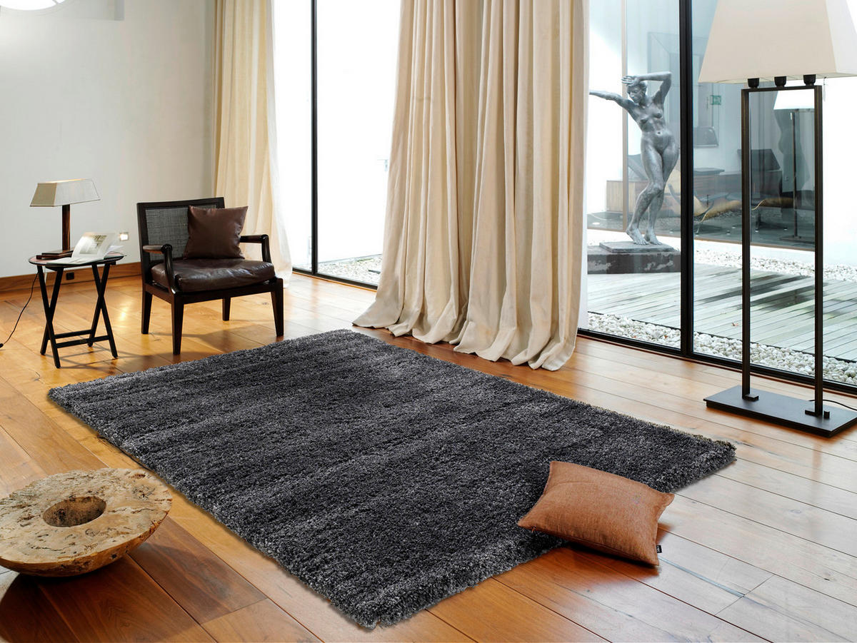 HOCHFLORTEPPICH 240/290 cm Fashion Shaggy Dunkelgrau  - Dunkelgrau, Basics, Textil (240/290cm) - Novel