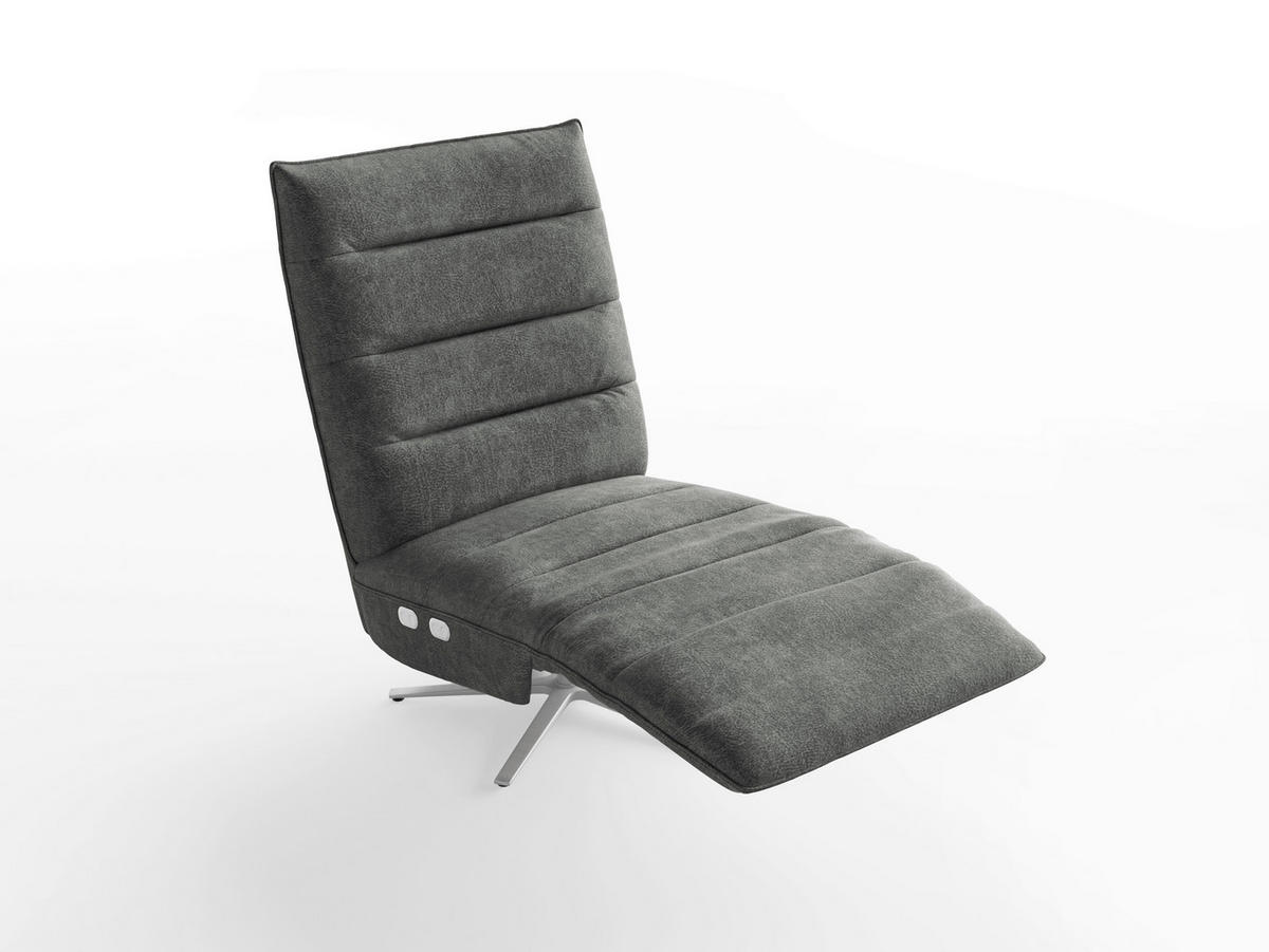 RELAXSESSEL in Textil Dunkelgrau  - Dunkelgrau/Silberfarben, Basics, Textil/Metall (80/109/98cm) - Sit & More