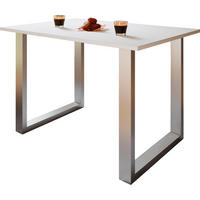 SCHREIBTISCH  in Weiß, Silberfarben  - Silberfarben/Weiß, Design, Holzwerkstoff/Metall (140/76/50cm) - MID.YOU