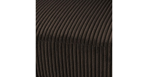 ECKSOFA in Cord Dunkelbraun  - Dunkelbraun/Schwarz, Design, Kunststoff/Textil (174/259cm) - Cantus