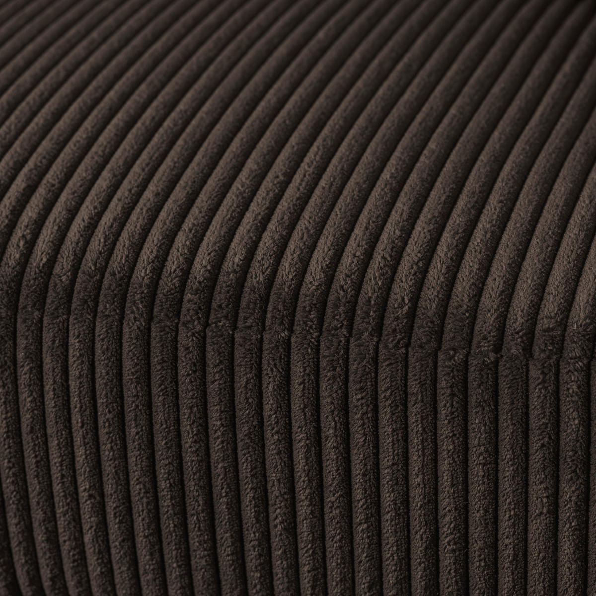 ECKSOFA in Cord Dunkelbraun  - Dunkelbraun/Schwarz, Design, Kunststoff/Textil (174/259cm) - Cantus