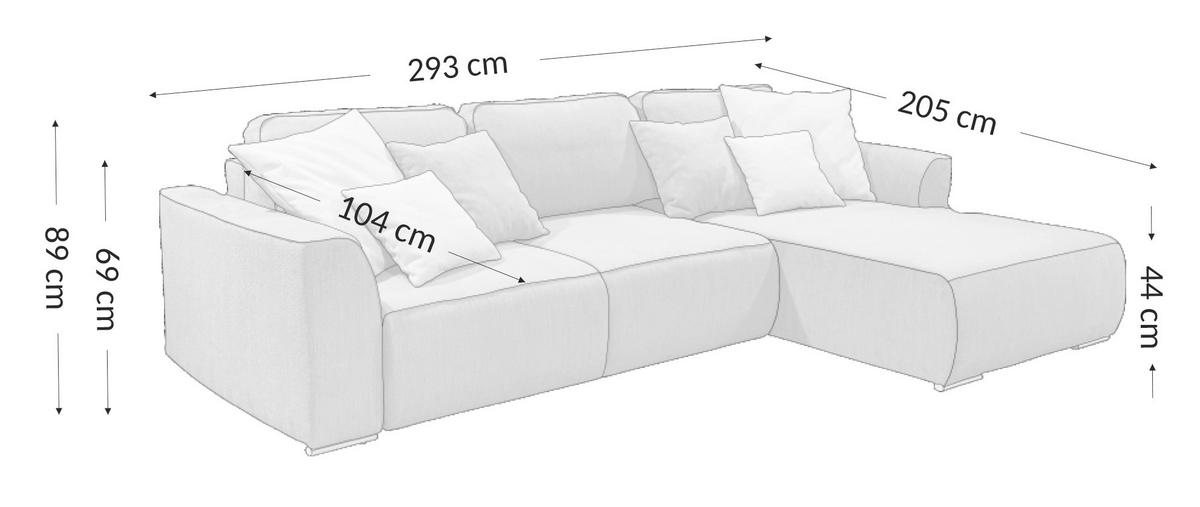 ECKSOFA Terracotta Chenille  - Terracotta/Grau, KONVENTIONELL, Kunststoff/Textil (293/205cm) - Carryhome