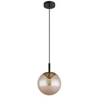 LED-HÄNGELEUCHTE 25/130 cm  - Messingfarben/Schwarz, KONVENTIONELL, Glas/Kunststoff (25/130cm)